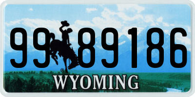 WY license plate 9989186