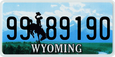 WY license plate 9989190