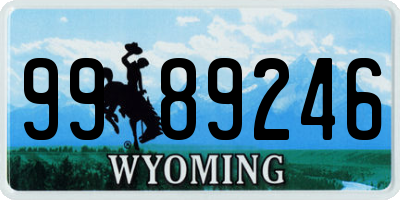 WY license plate 9989246