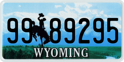 WY license plate 9989295