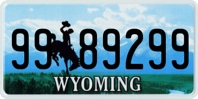 WY license plate 9989299
