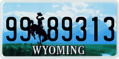 WY license plate 9989313