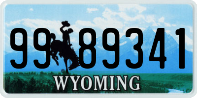 WY license plate 9989341