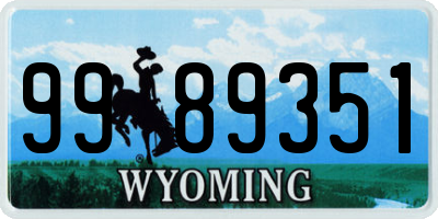 WY license plate 9989351