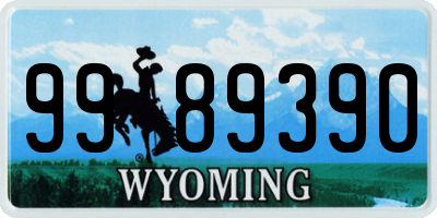 WY license plate 9989390