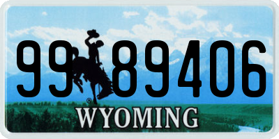 WY license plate 9989406
