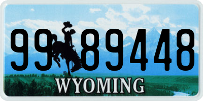 WY license plate 9989448