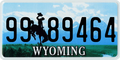 WY license plate 9989464