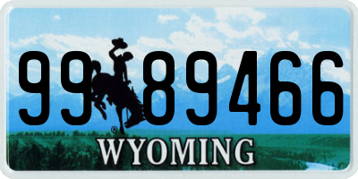 WY license plate 9989466