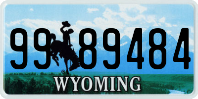 WY license plate 9989484