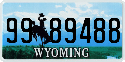 WY license plate 9989488