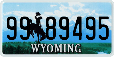 WY license plate 9989495