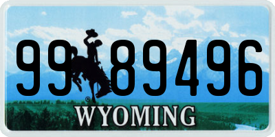 WY license plate 9989496