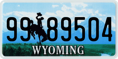 WY license plate 9989504