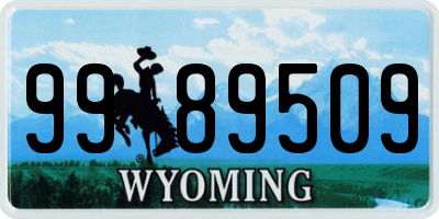 WY license plate 9989509