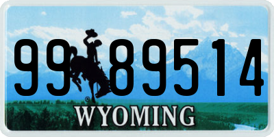 WY license plate 9989514