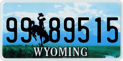 WY license plate 9989515