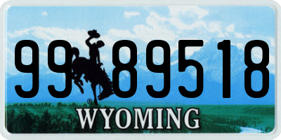 WY license plate 9989518