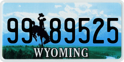 WY license plate 9989525