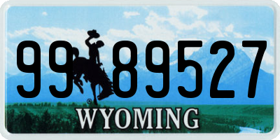 WY license plate 9989527