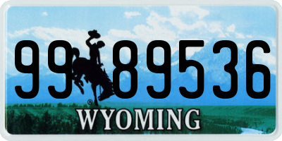 WY license plate 9989536