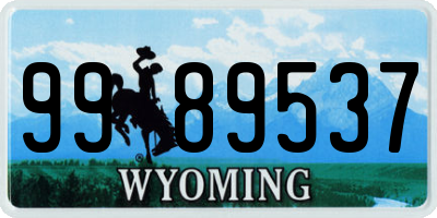 WY license plate 9989537