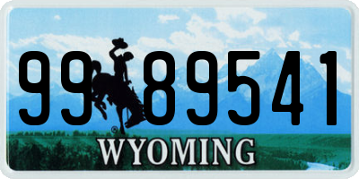 WY license plate 9989541