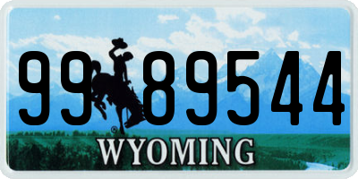 WY license plate 9989544