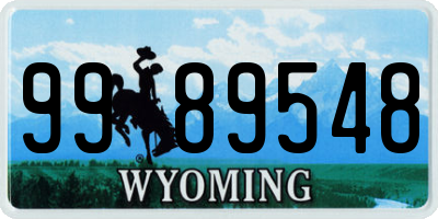 WY license plate 9989548