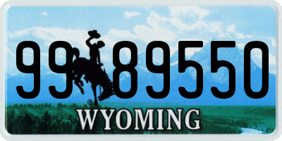 WY license plate 9989550