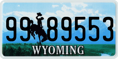 WY license plate 9989553