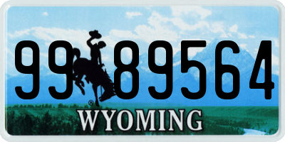 WY license plate 9989564