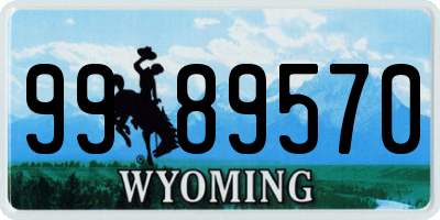 WY license plate 9989570