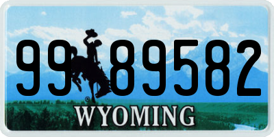 WY license plate 9989582
