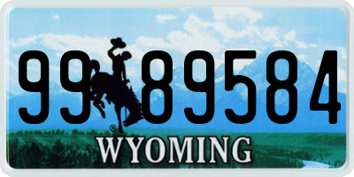 WY license plate 9989584