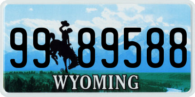 WY license plate 9989588