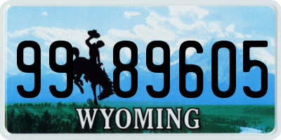 WY license plate 9989605