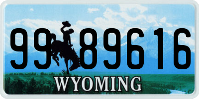 WY license plate 9989616