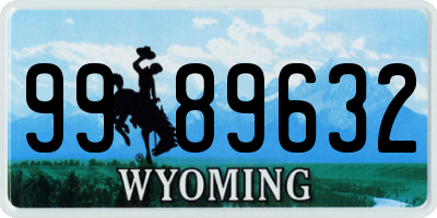 WY license plate 9989632