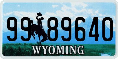 WY license plate 9989640