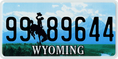 WY license plate 9989644