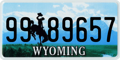 WY license plate 9989657