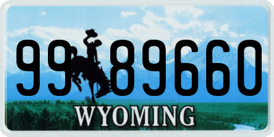 WY license plate 9989660