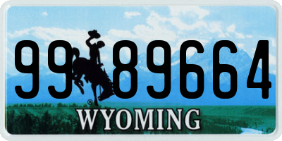WY license plate 9989664