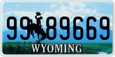 WY license plate 9989669