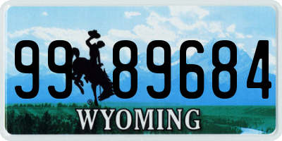 WY license plate 9989684