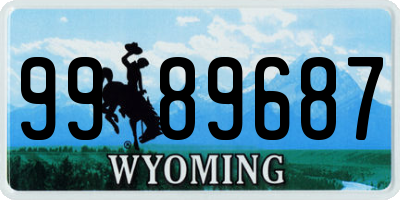 WY license plate 9989687