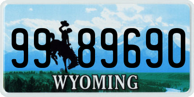 WY license plate 9989690