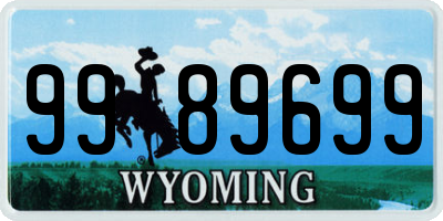 WY license plate 9989699