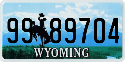 WY license plate 9989704